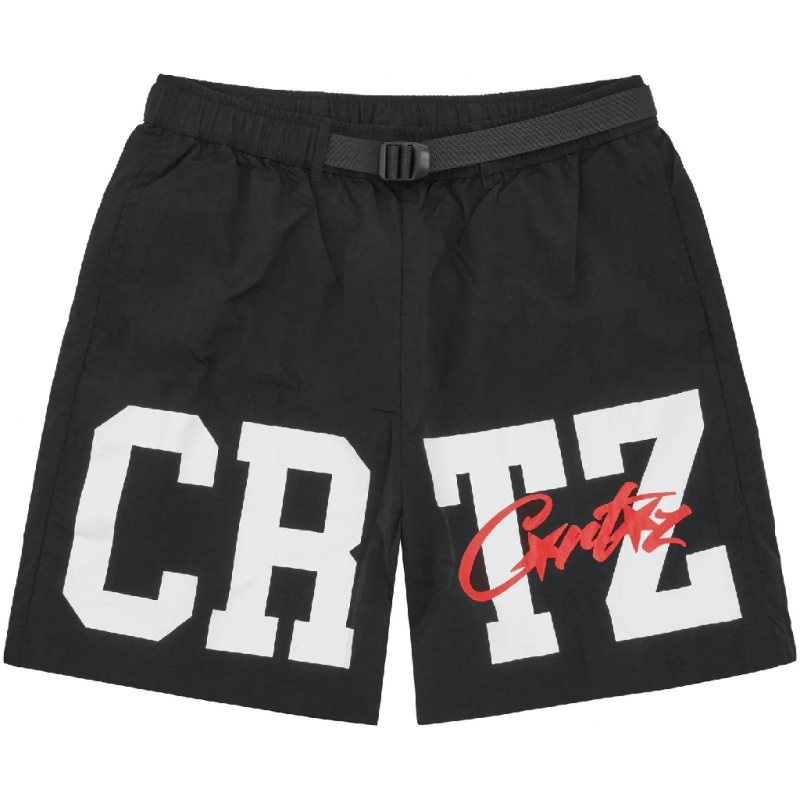 Short Corteiz Crtz Nylon Noir France - JXR-6223222