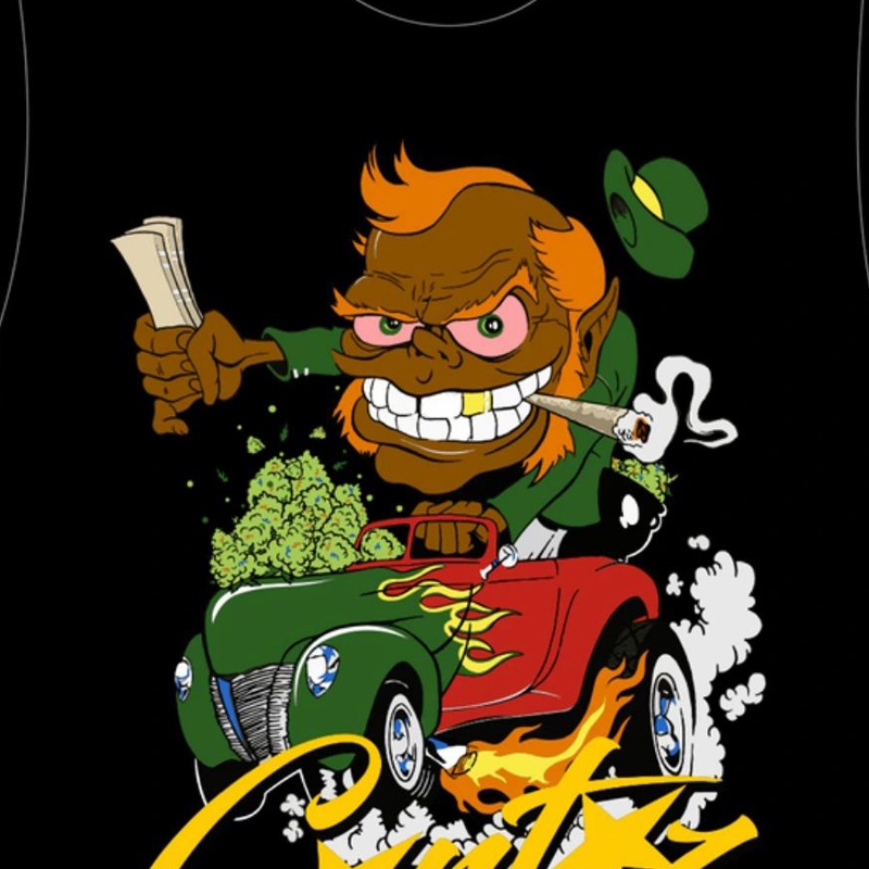 T-shirt Corteiz Leprechaun 420 Noir France - MIV-9330506