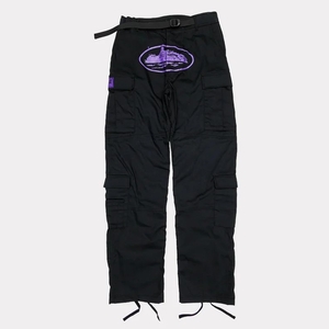 Pantalon Cargo Corteiz Purp Guerillaz Noir Violette France - FKL-5413749