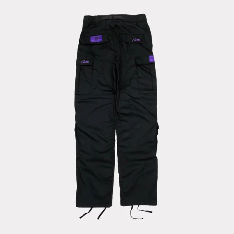 Pantalon Cargo Corteiz Purp Guerillaz Noir Violette France - FKL-5413749