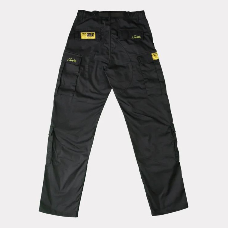 Pantalon Cargo Corteiz Yella Guerillaz Noir Jaune France - VWL-4325468